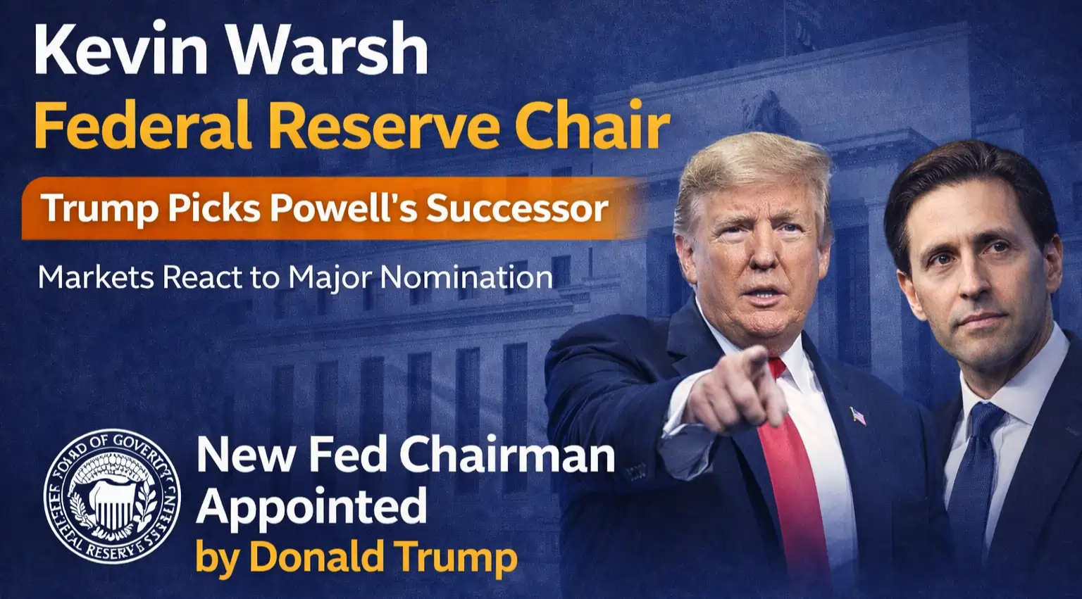 Kevin Warsh Federal Reserve chair nominee announced by Donald Trump