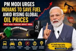 pm modi urges indians to save fuel amid rising global oil prices and west asia tensions